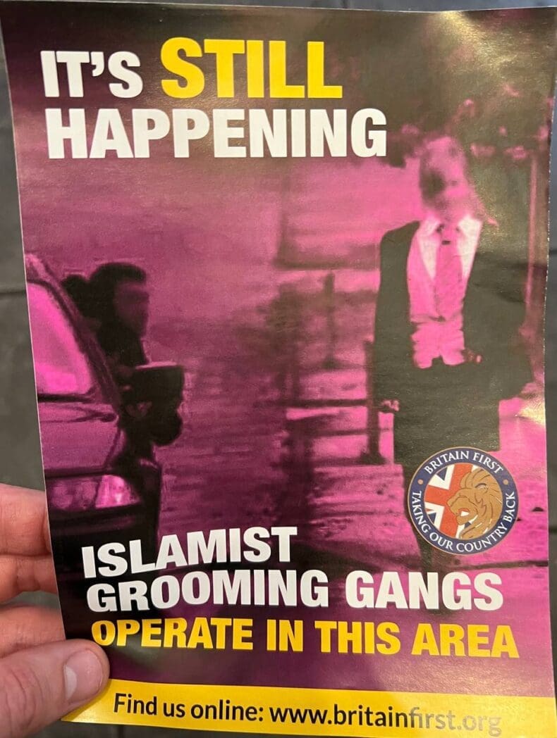 Britain First anti 'grooming gang' leaflet