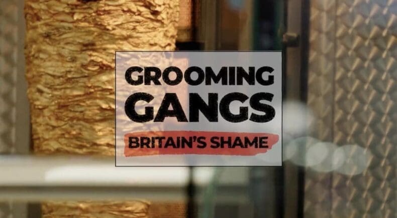 Title card for GB News 'investigation', adopting the same slogan as the neo-Nazi Patriotic Alternative
