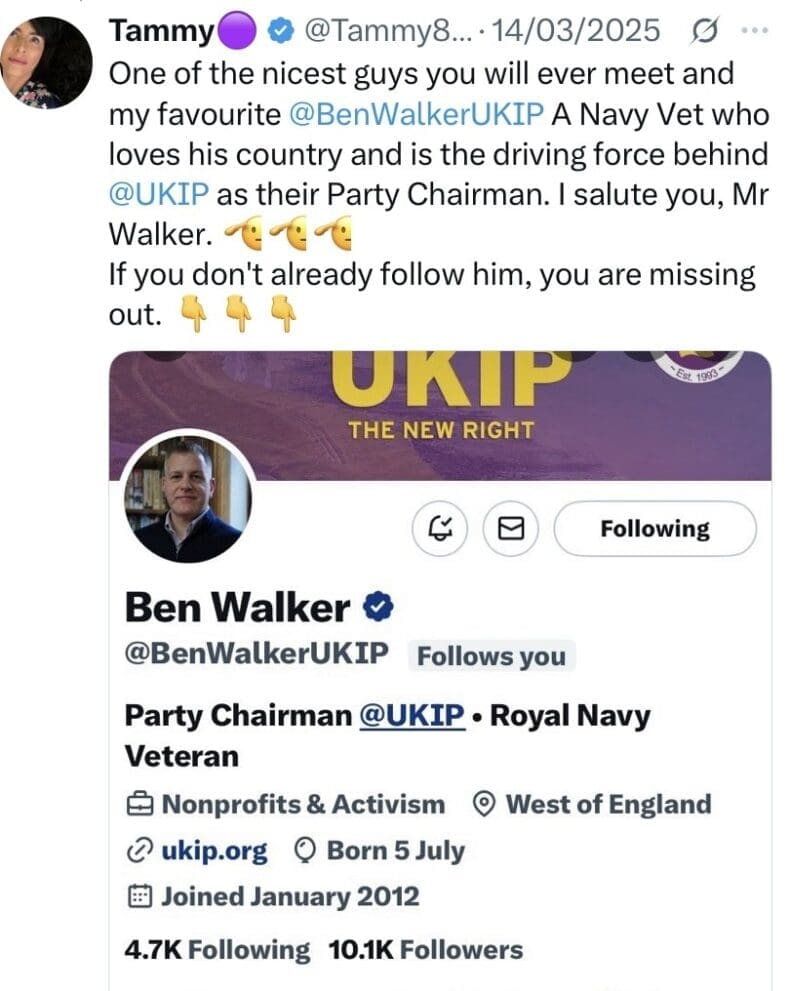 Fan tweet about Ben Walker