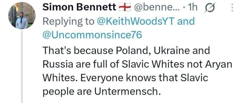 Simon Bennett untermensch post