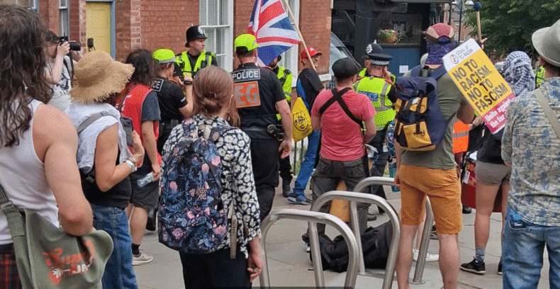 UKIP member provokes anti-fascists Nottingham 21 June 2025