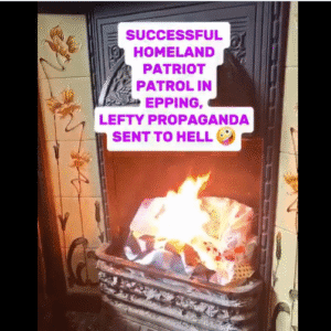 Homeland members burn children's anti-racism banner