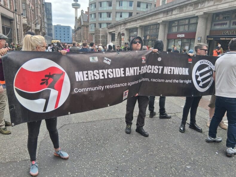 Liverpool anti fascist demo 9 August 2025 16