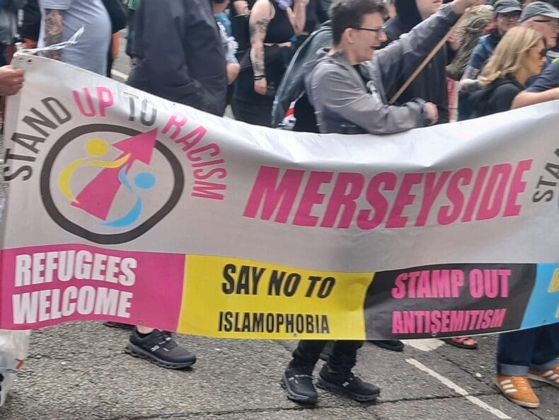 Liverpool anti fascist demo 9 August 2025