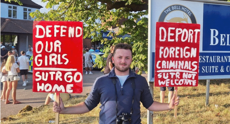 Callum Barker, Homeland activist, in Epping 2025