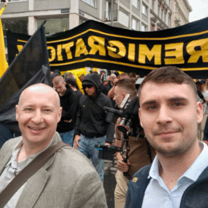 Kenny Smith on far right jolly to Austria