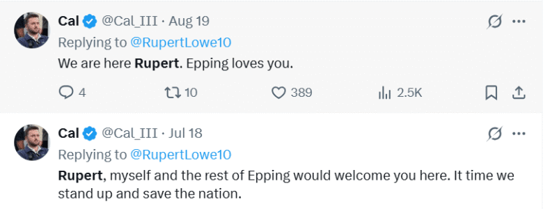 Callum Barker supports Rupert Lowe