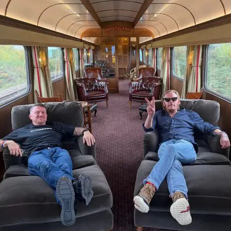 ‘Tommy Robinson’ takes a ride on far-right billionaire’s train set