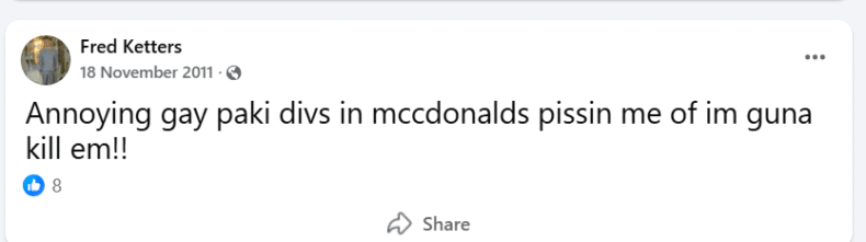 Ketteringham racist post