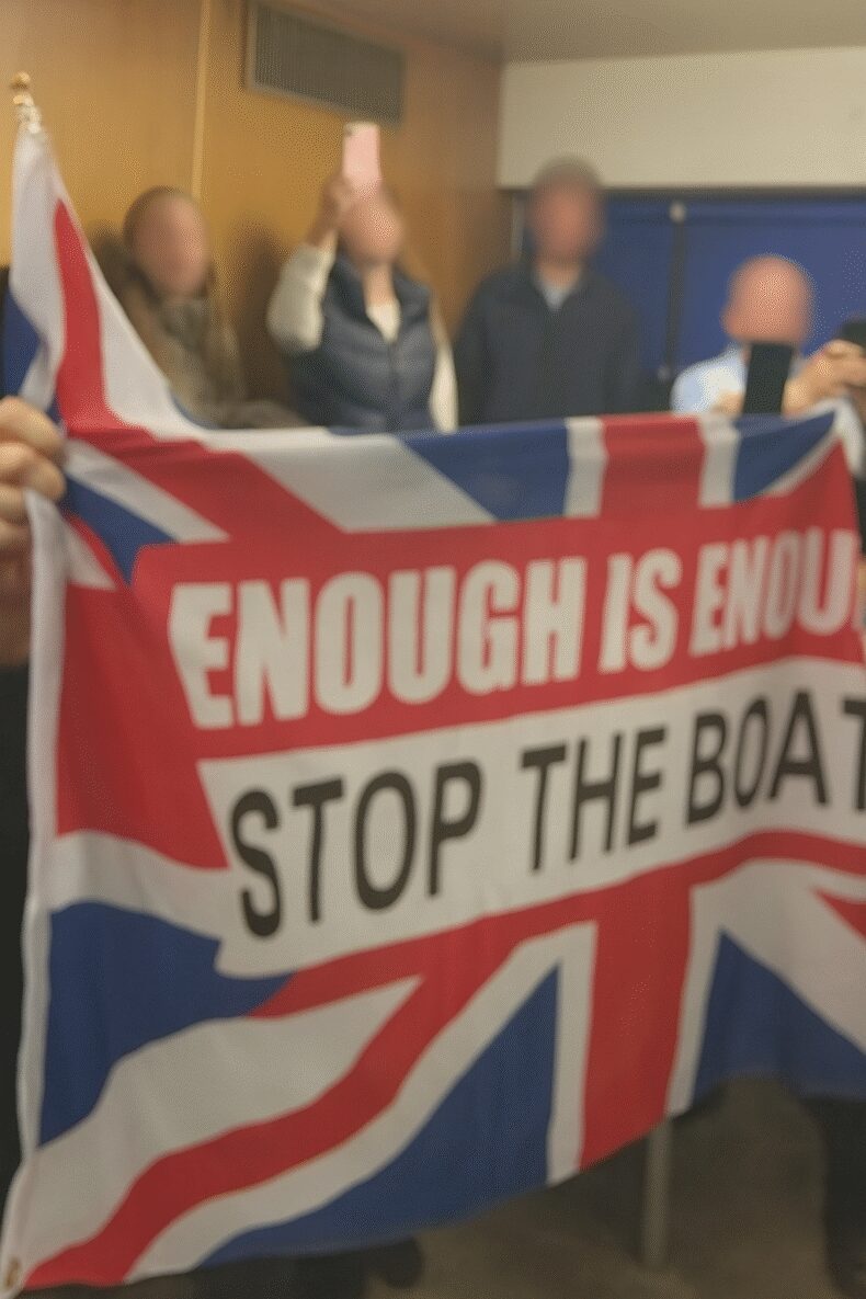 Demonstrators at Swale Council meeting 10 Dec 2025