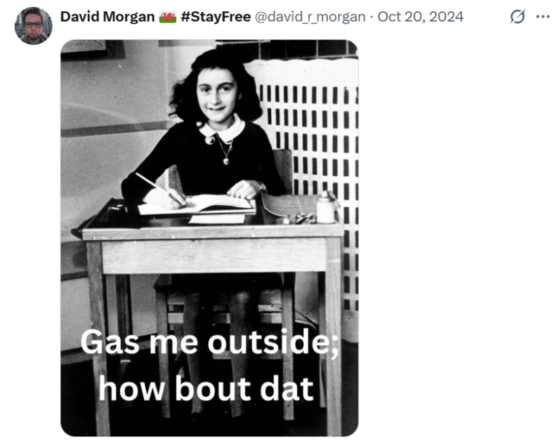 David Morgan Anne Frank post