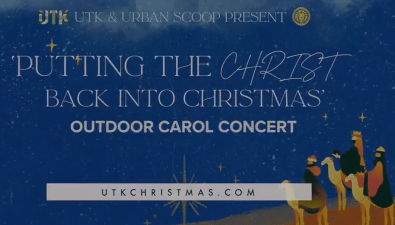 Advert for Tommy Robinson carol concert