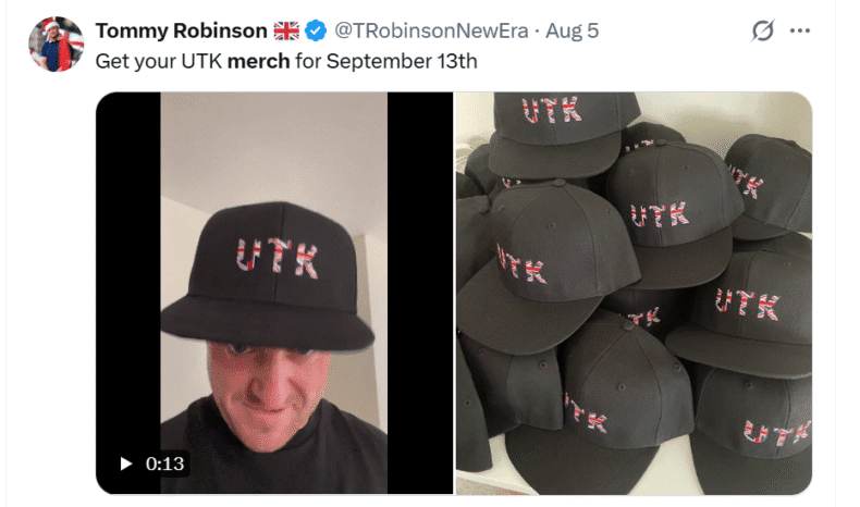 Tommy Robinson merch