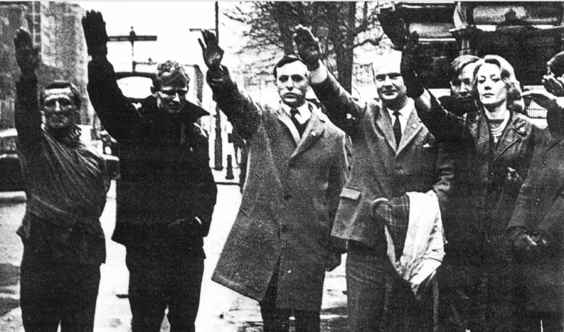 Colin Jordan, Francoise Dior and members of the synagogue arson gang