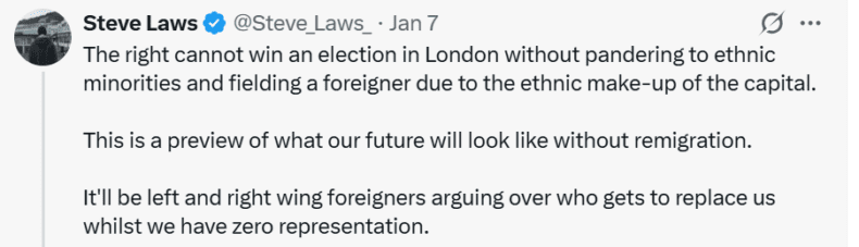 Steve Laws tweet re Laila Cunningham