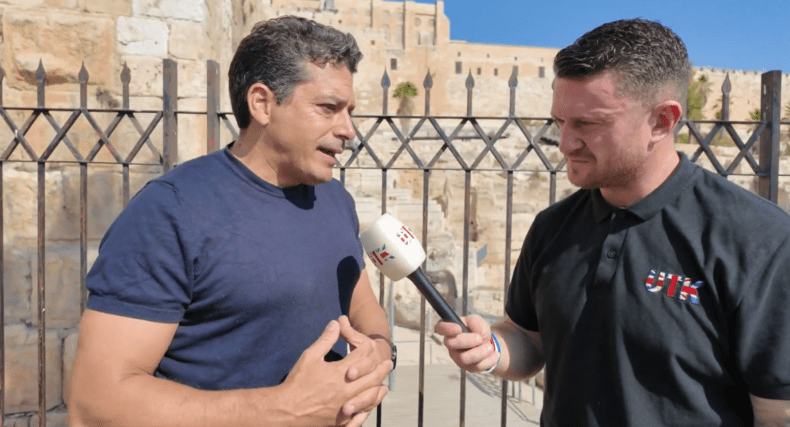 Tommy Robinson with Chikli