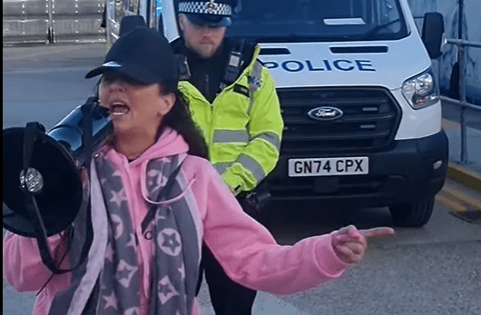 Hayley Cawley Griffin, Dover demo 24 Jan 2026.