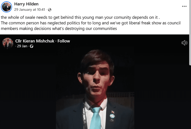 Harry Hilden supports Mishchuck