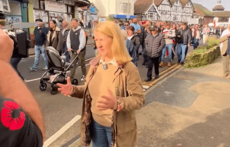 Katy BOurne on Crowborough protest march November 2025
