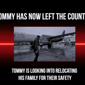 Tommy Robinson flees UK