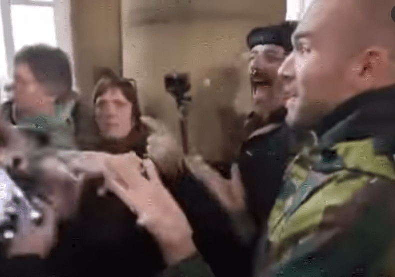 English Ned (camera) trying to get int STW meeting Manchester