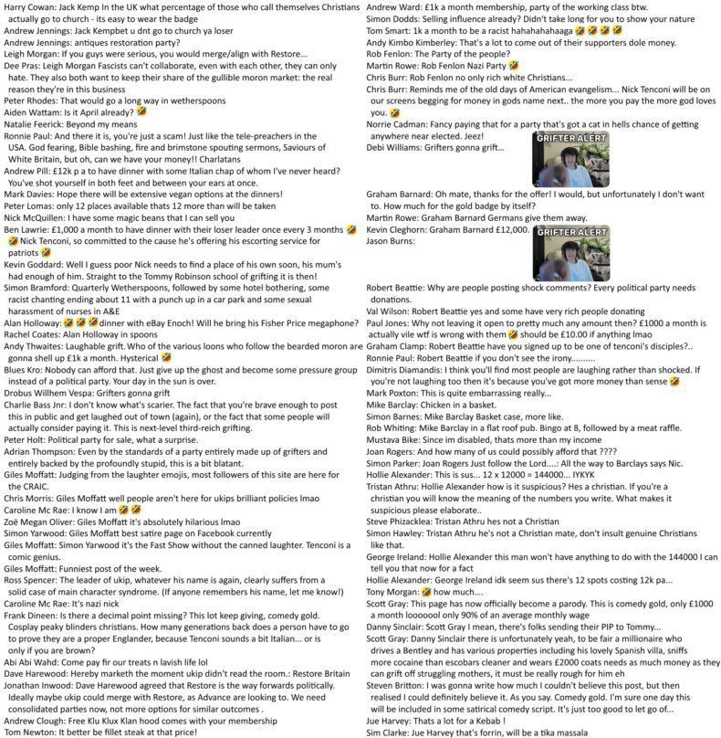 Online responses to UKIP UK12