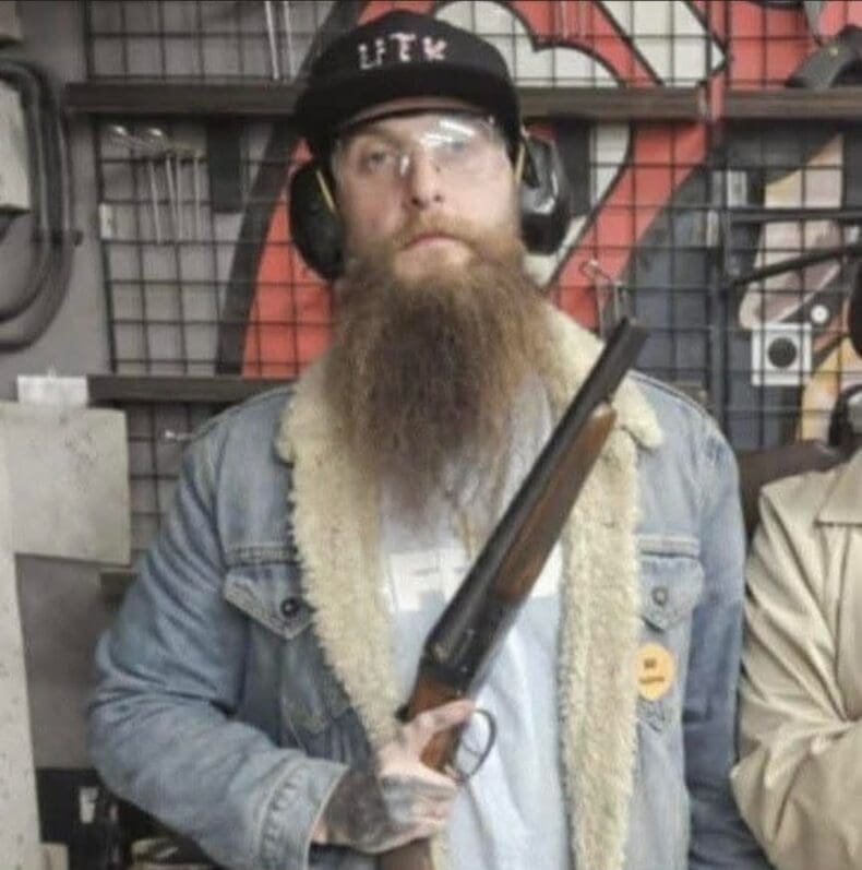 Alex Jardine with gun