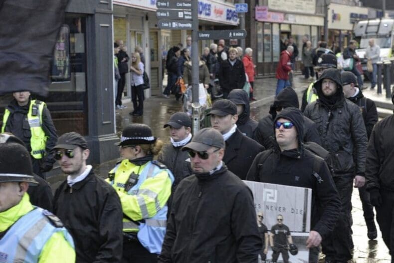 Sam Melia marching with National Action