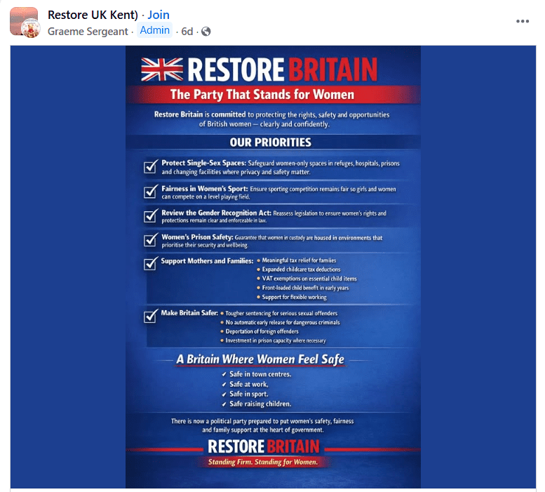 Graeme Sergeant posts for Restore