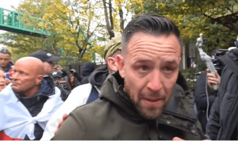 Danny Tommo after being pepper spayed in Southampton