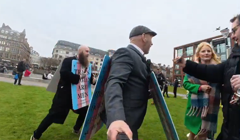 Steve James and Alex Irvine harass Hannah Spencer