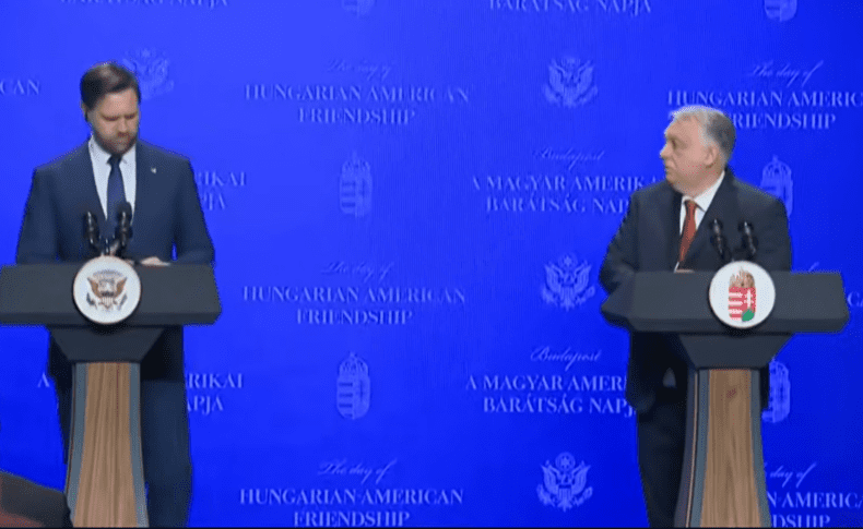 J D Vance & Viktor Orban press conference