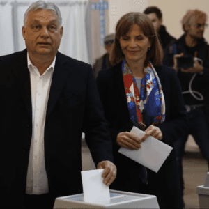 Viktor Orban votes in Hungarian election