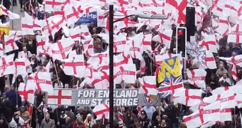 Britain First march Manchester 19 April 2026 St George