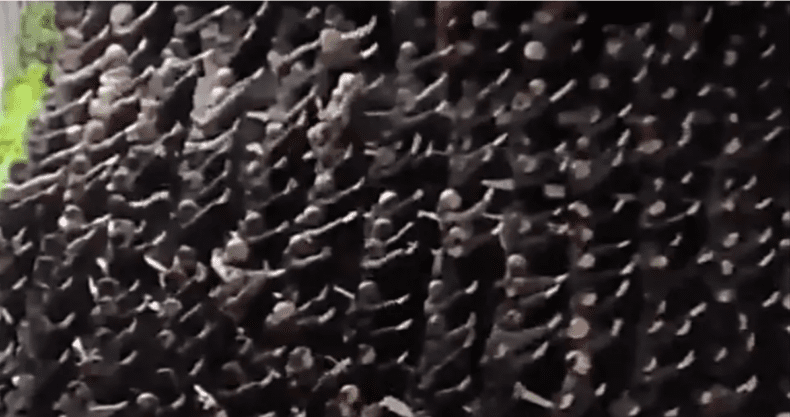 Fascist salutes at rally for dead fascists Rome 2024